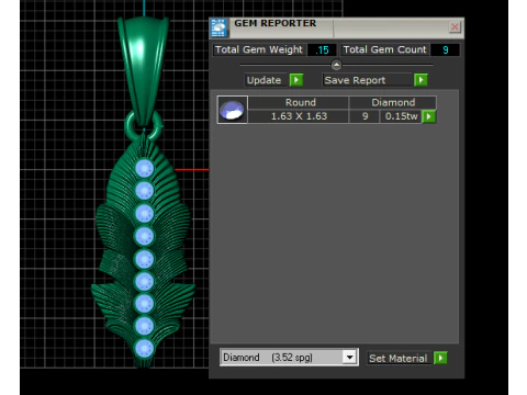 Gold feather pendant 3D Print Model