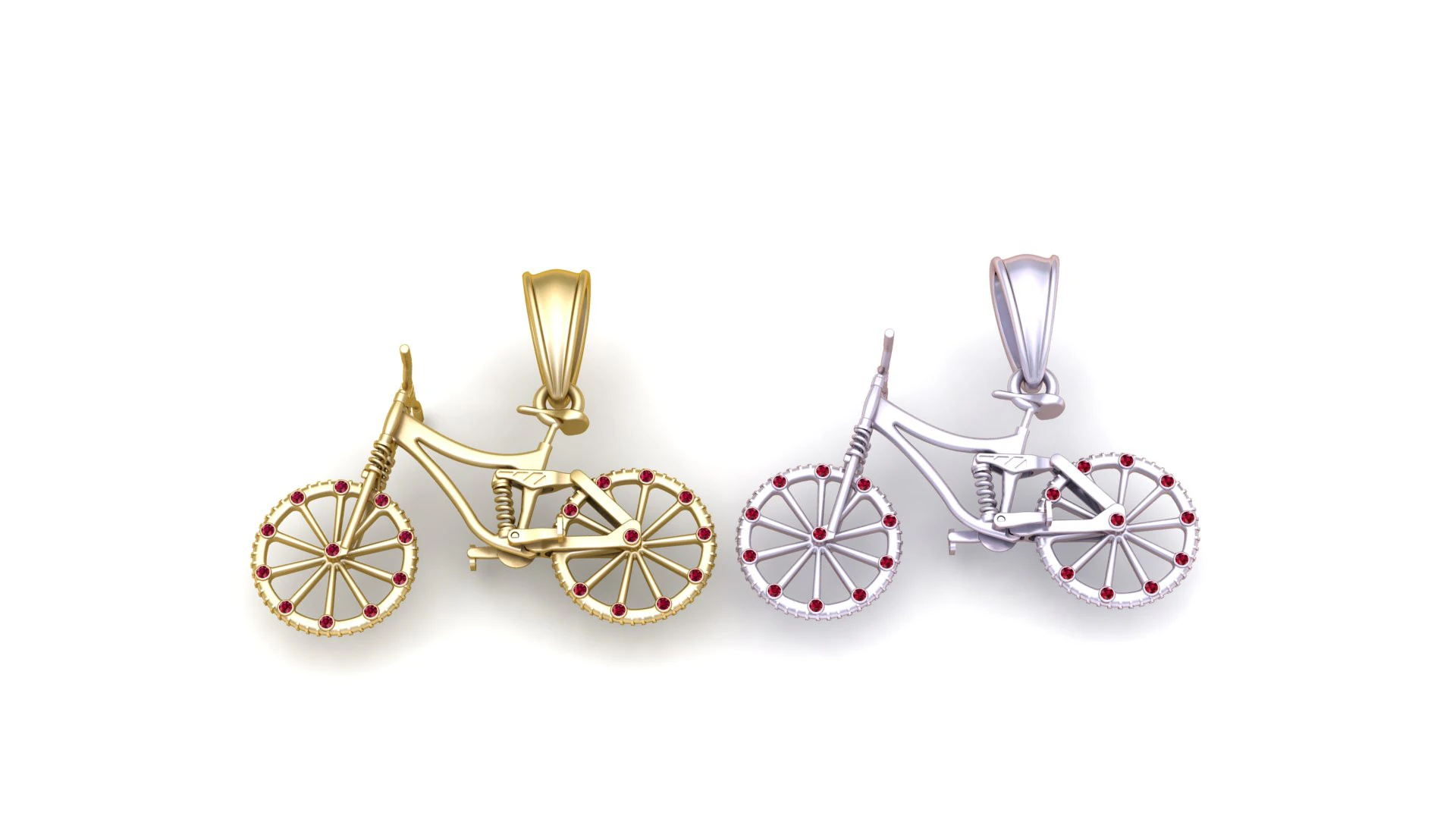 Gold bicycle pendant 3D Print Model .c4d .max .obj .3ds .fbx .stl .blend