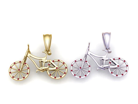 Ciondolo bicicletta in oro Modello di stampa 3D