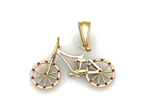 Gold bicycle pendant 3D Print Model