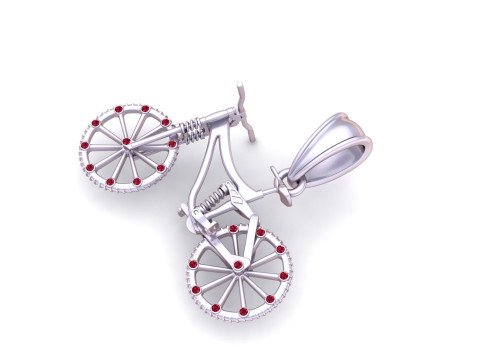 Gold bicycle pendant 3D Print Model