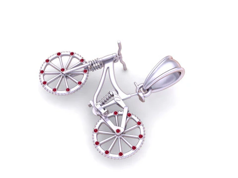 Gold bicycle pendant 3D Print Model