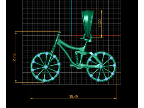 Gold bicycle pendant 3D Print Model