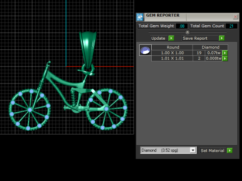 Gold bicycle pendant 3D Print Model