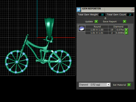 Gold bicycle pendant 3D Print Model