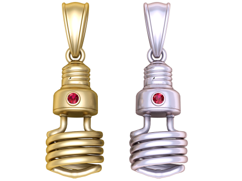 Gold bulb pendant 3D 打印模型