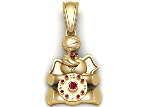 Gold elephant pendant 3D Принт Модель