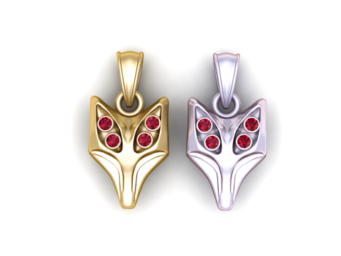 Gold fox pendant Modèles 3D en vedette