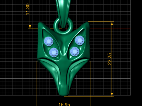 Gold fox pendant 3D Print Model