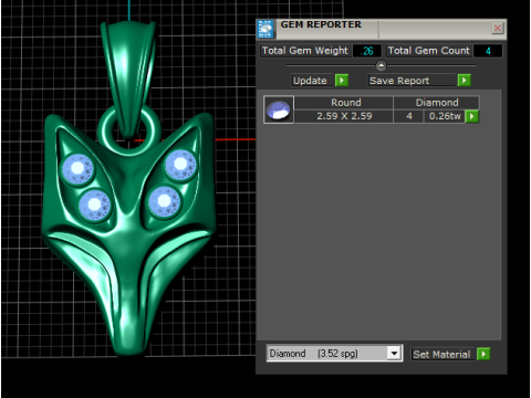 Gold fox pendant 3D Print Model