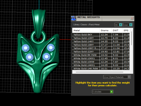 Gold fox pendant 3D Print Model