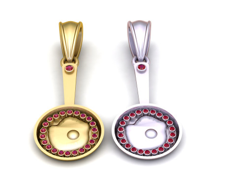 Gold frying pan pendant Modèles 3D en vedette