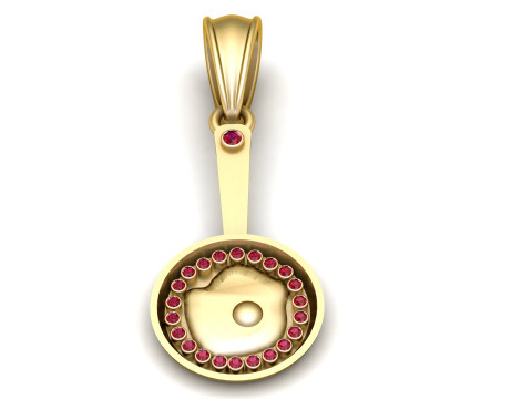 Gold frying pan pendant 3D Print Model