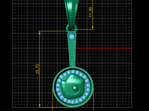 Gold frying pan pendant 3D Print Model