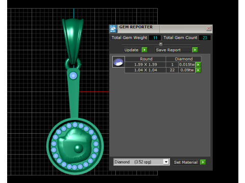 Gold frying pan pendant 3D Print Model