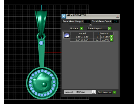 Gold frying pan pendant 3D Print Model