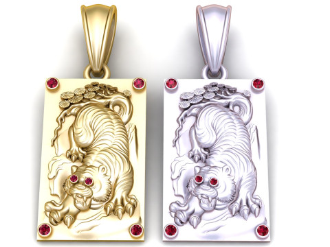 Tiger pendant Modèles 3D en vedette