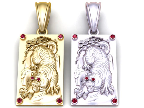 Tiger pendant 3D Print Model