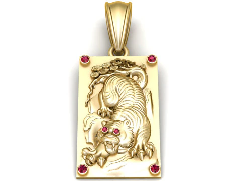 Tiger pendant 3D Print Model