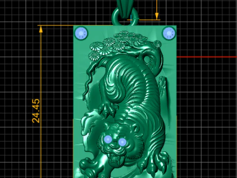 Tiger pendant 3D Print Model