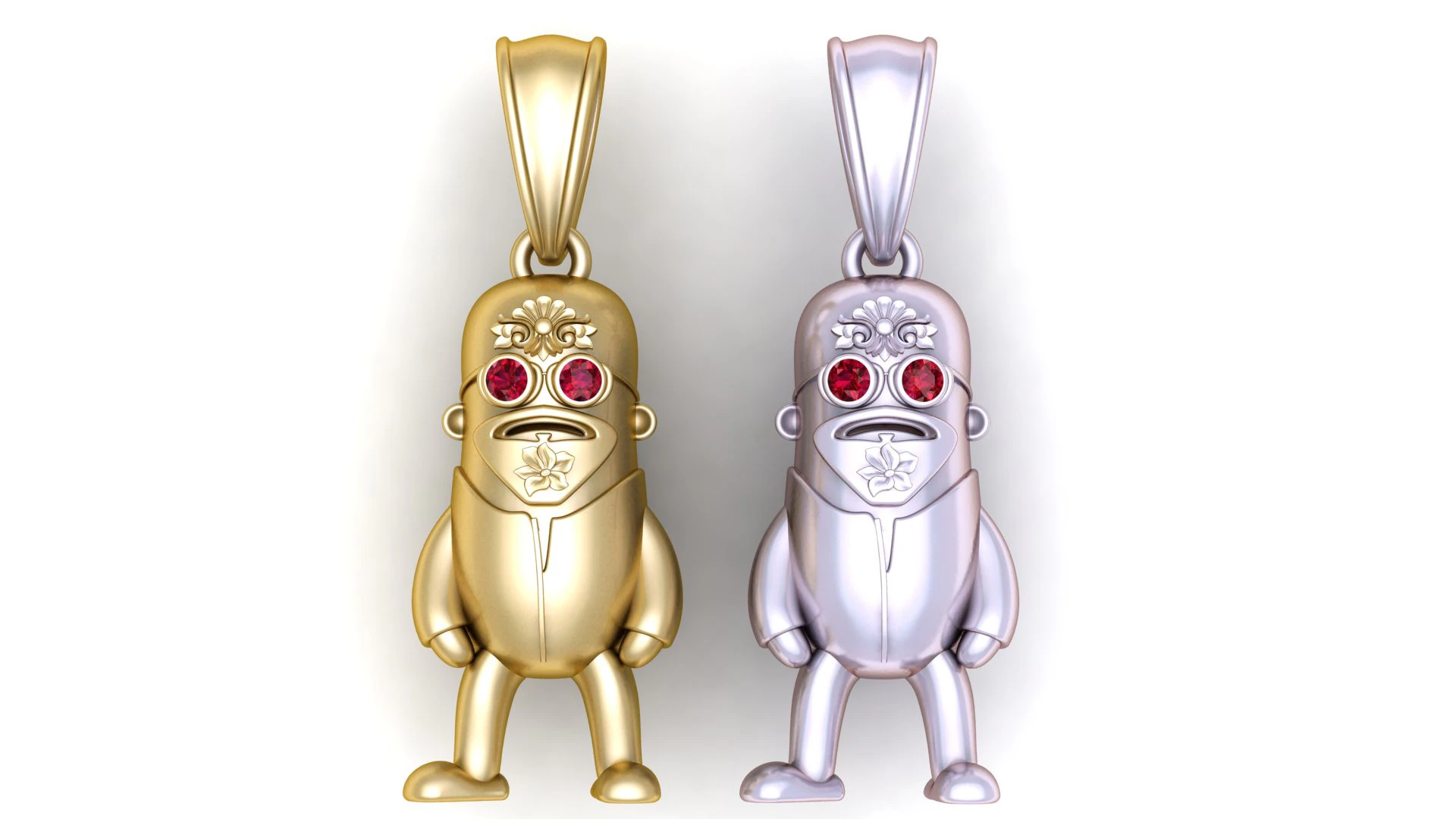 Gold character pendant 3D Print Model .c4d .max .obj .3ds .fbx .stl .blend 
