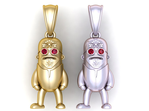 Gold character pendant 3D 프린트 모델
