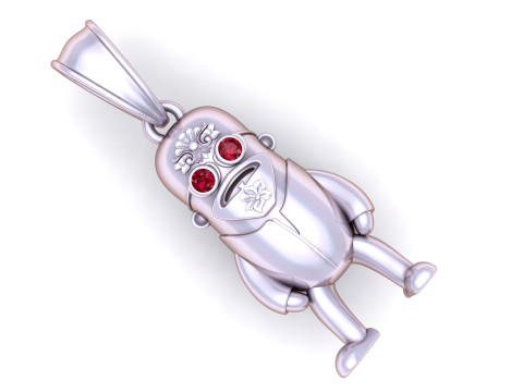 ゴールドキャラクターペンダント 3Dプリントモデル