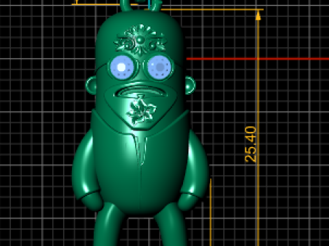 ゴールドキャラクターペンダント 3Dプリントモデル