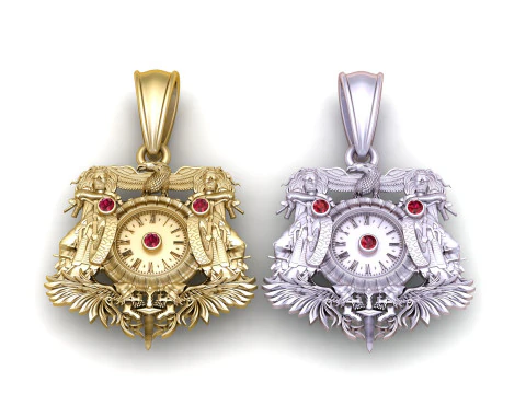 럭셔리 고딕 바이커 펜던트 3D 프린트 모델