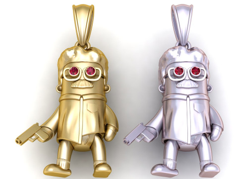 Gold character pendant 3D प्रिंट मॉडल