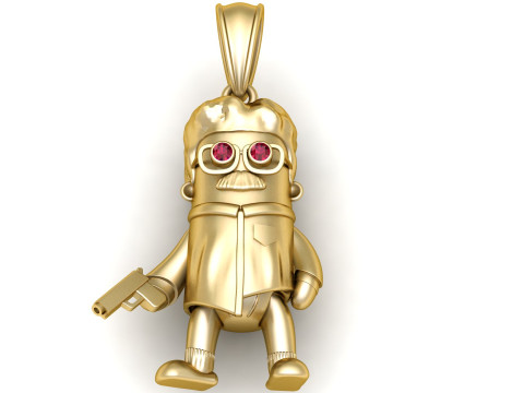 Gold character pendant 3D Print Model