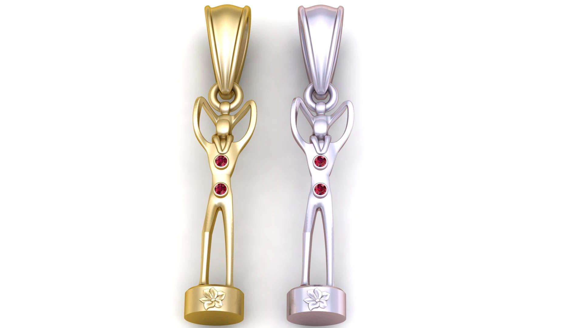 Elegant gold pendant 3D Print Model .c4d .max .obj .3ds .fbx .stl .blend