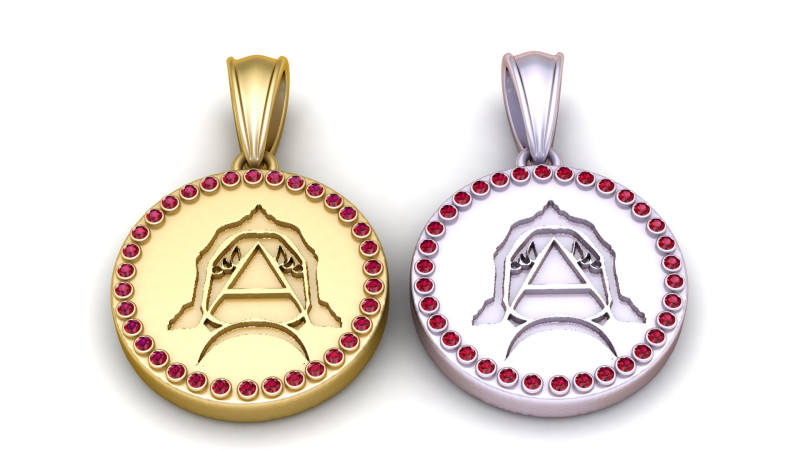 Urious round gold pendant Model Cetak 3D .c4d .max .obj .3ds .fbx .stl .blend