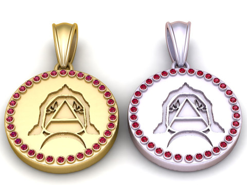 Urious round gold pendant 3D Принт Модель