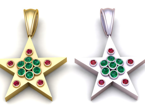 Stunning gold star pendant Modello di stampa 3D