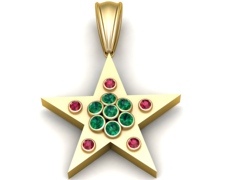 Stunning gold star pendant Modelo de impresión 3D