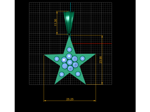 Stunning gold star pendant Modelo de impresión 3D