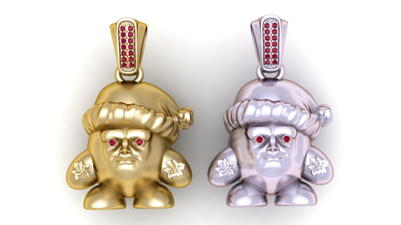 Gold character pendant 3D Baskı Modeli .c4d .max .obj .3ds .fbx .stl .blend 
