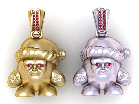 Gold character pendant 3D Druckmodell