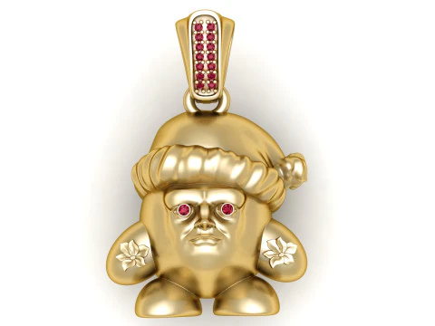 Gold character pendant 3D Print Model