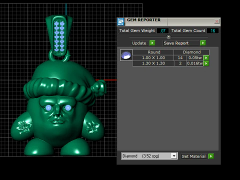 Gold character pendant 3D Print Model