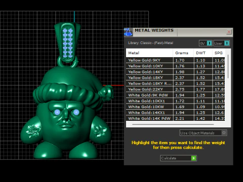 Gold character pendant 3D Print Model