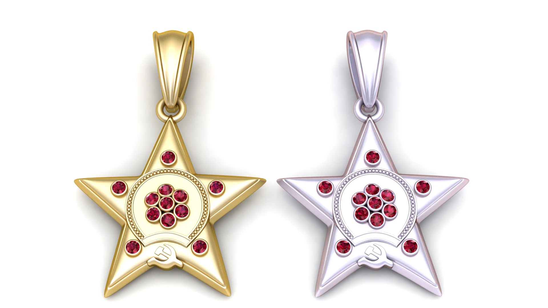 Elegant gold star pendant 3D Print Model .c4d .max .obj .3ds .fbx .stl .blend