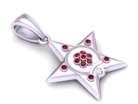 Elegant gold star pendant 3D Print Model