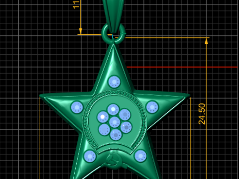 Elegant gold star pendant Modelo de impresión 3D