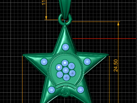 Elegant gold star pendant 3D Print Model