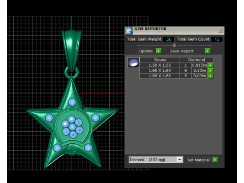 Elegant gold star pendant Modelo de impresión 3D
