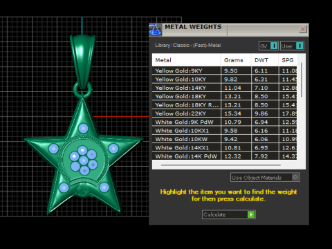 Elegant gold star pendant Modelo de impresión 3D