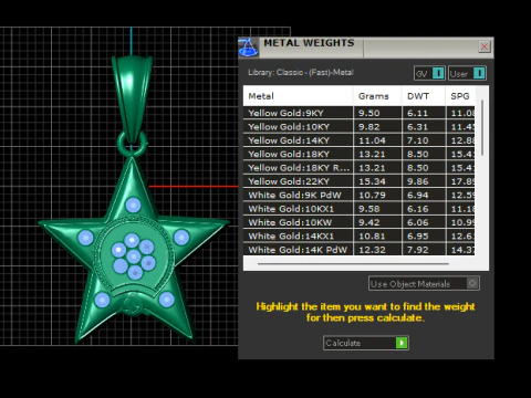 Elegant gold star pendant 3D Print Model
