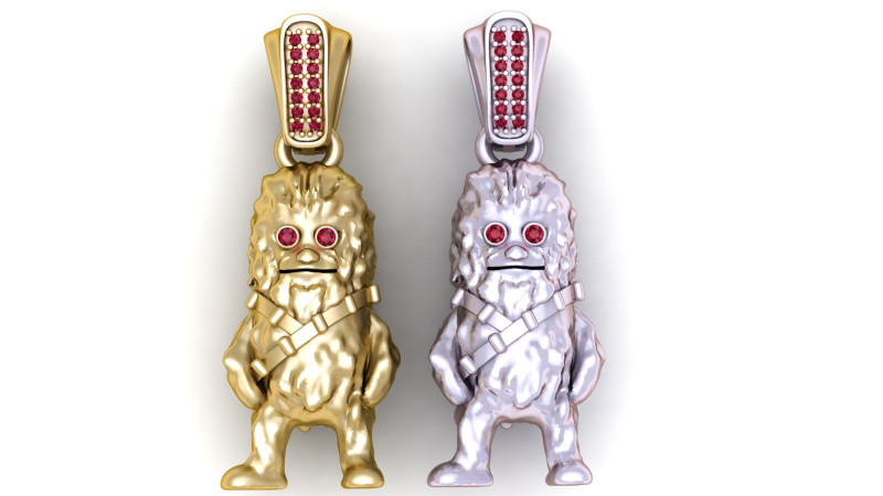 Unique Gold Character Pendant 3D Принт Модель .c4d .max .obj .3ds .fbx .stl .blend 
